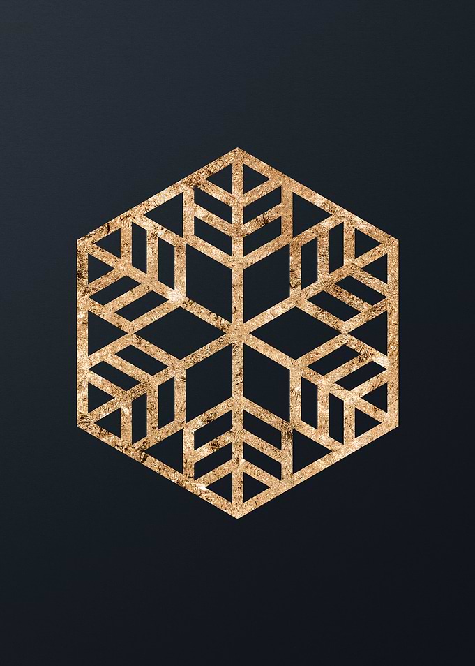 Gold Geometric Glyph Sign