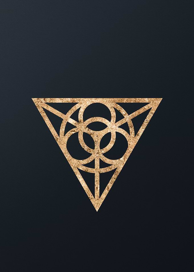 Gold Geometric Glyph Sign