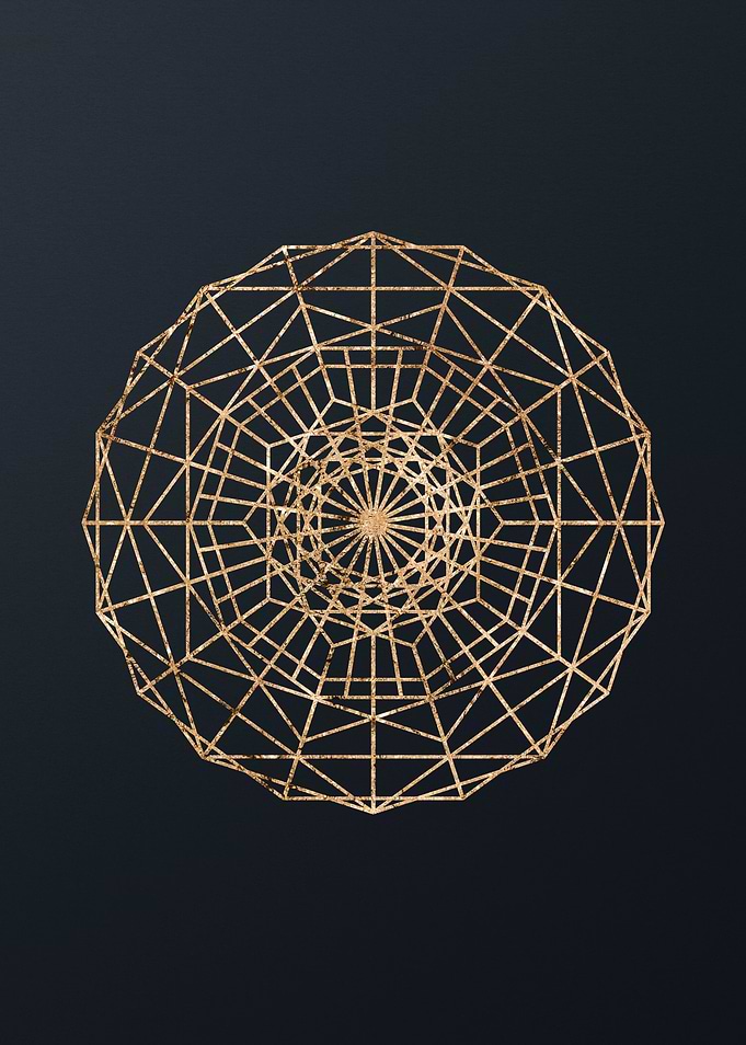 Gold Glyphs Mandalas Rune