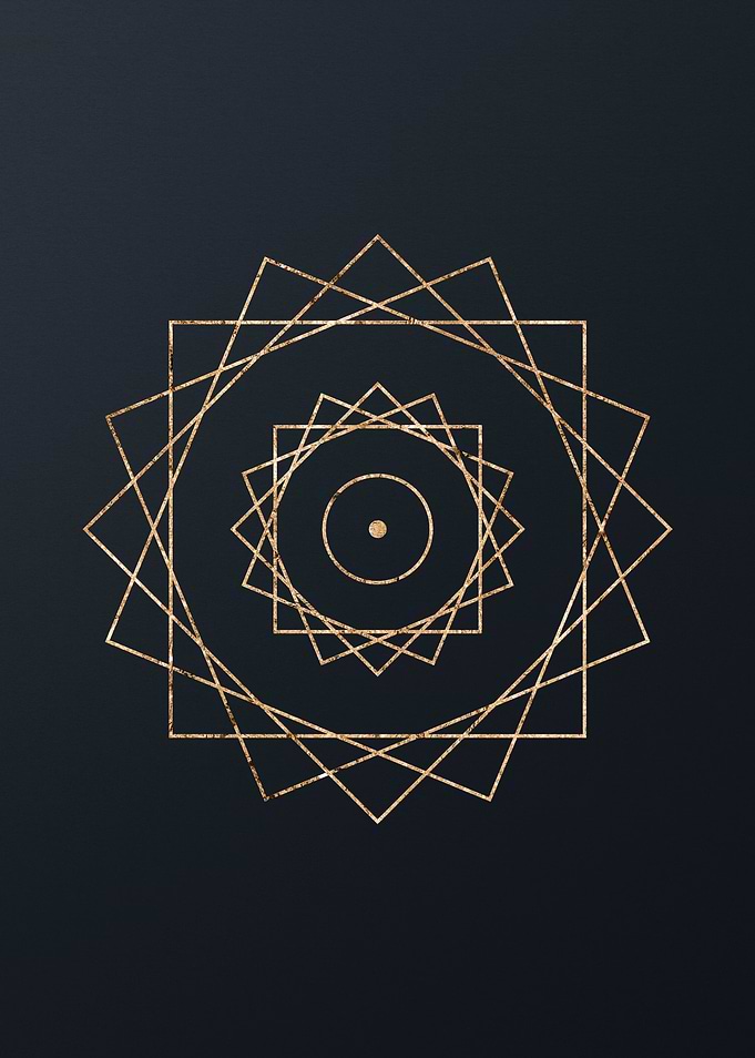 Gold Geometric Glyph Rune