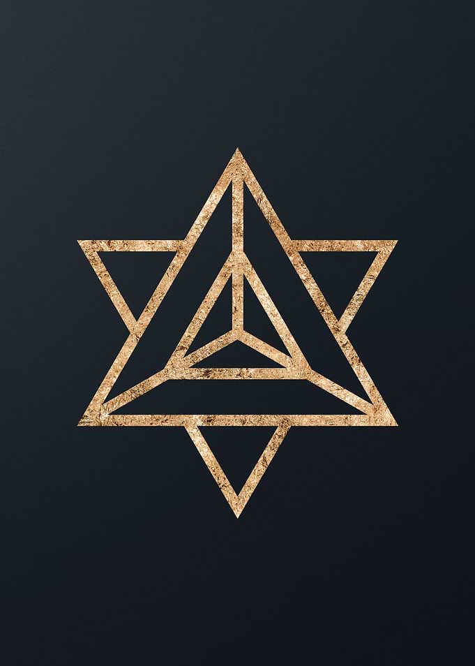 Gold Geometric Glyph Sign