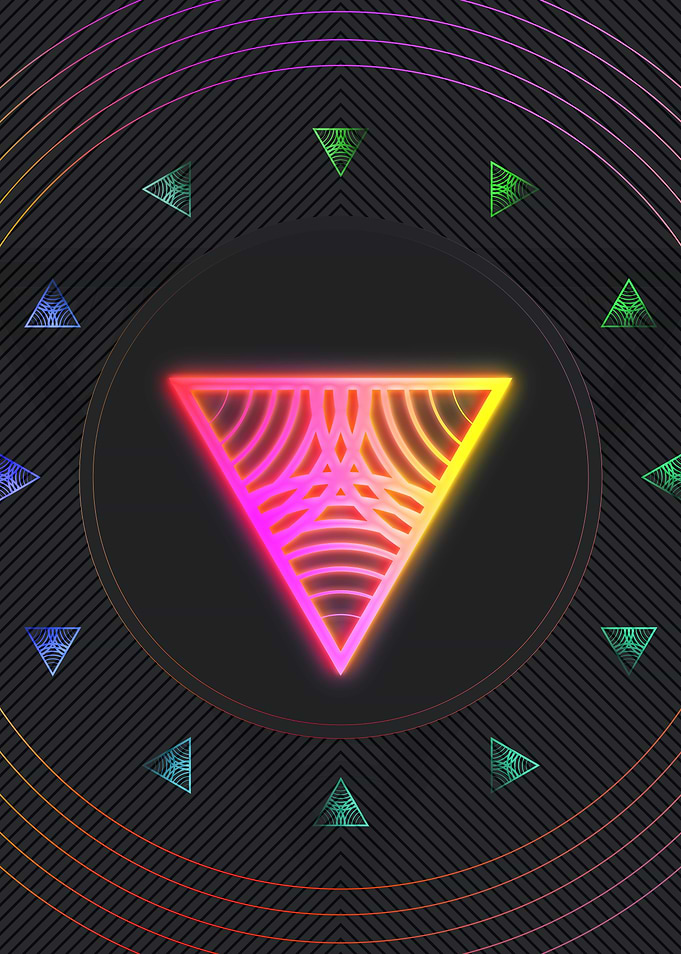 Neon Geometric Glyph Sign