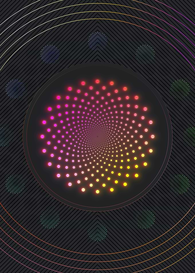 Pink Neon Sacred Geometry