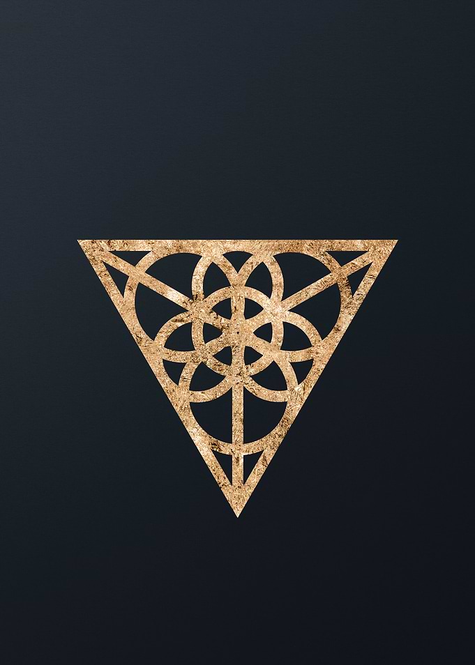 Gold Geometric Glyph Sign