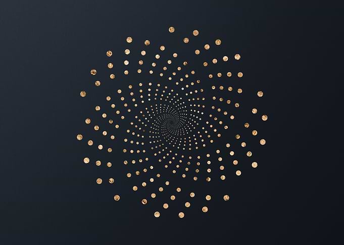 Gold Geometric Glyph Sign