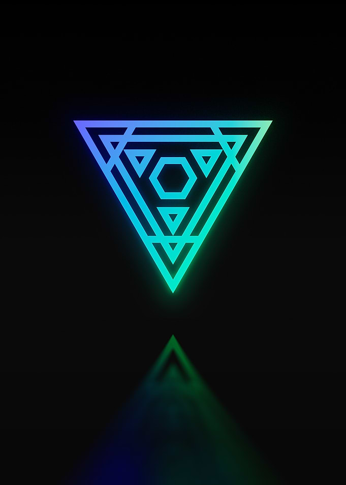 Neon Geometric Glyph Sign