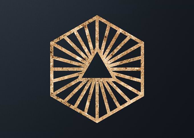 Gold Geometric Glyph Sign
