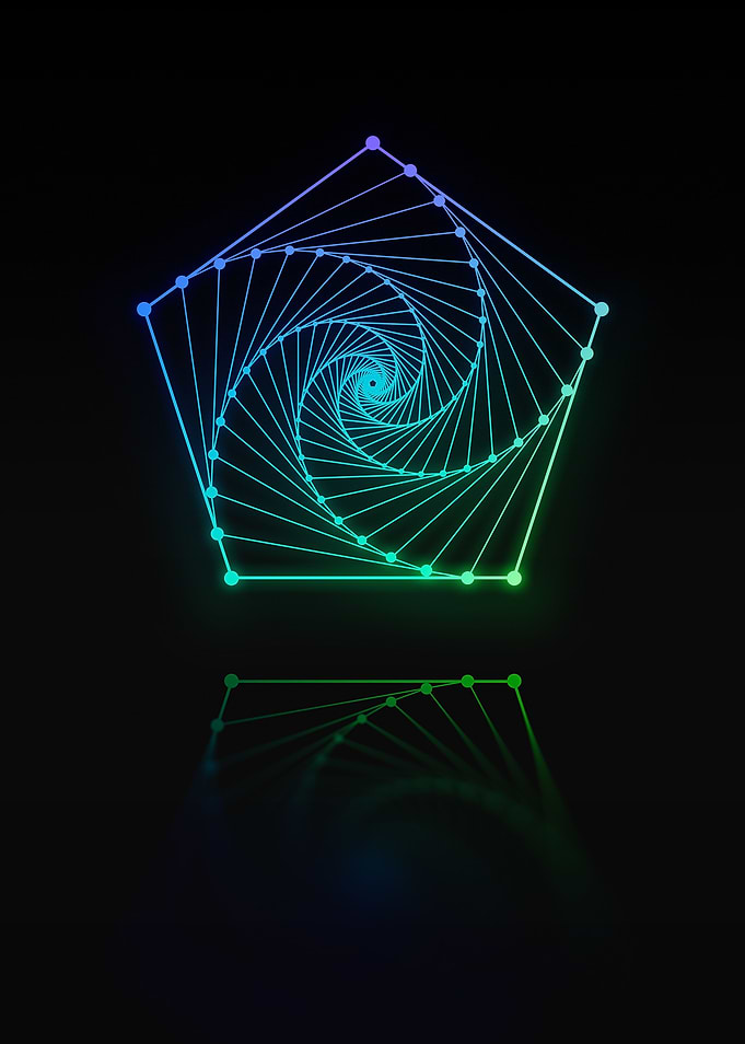 Neon Geometric Glyph Sign