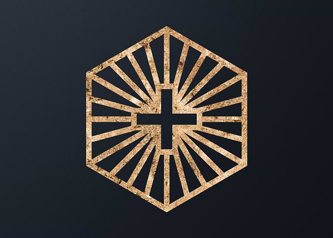 Gold Geometric Glyph Sign