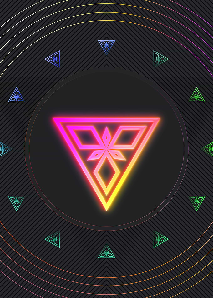 Neon Geometric Glyph Sign