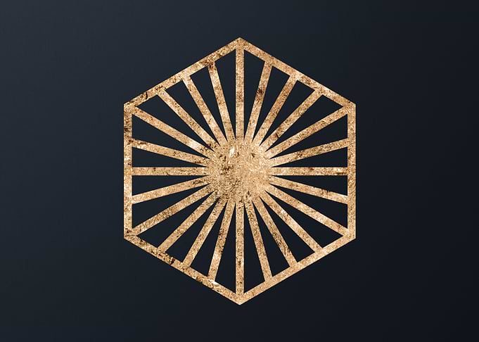 Gold Geometric Glyph Sign
