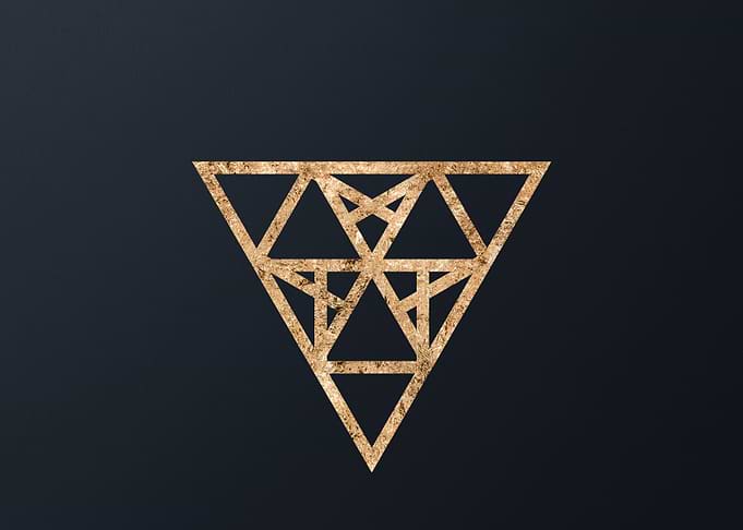 Gold Geometric Glyph Sign