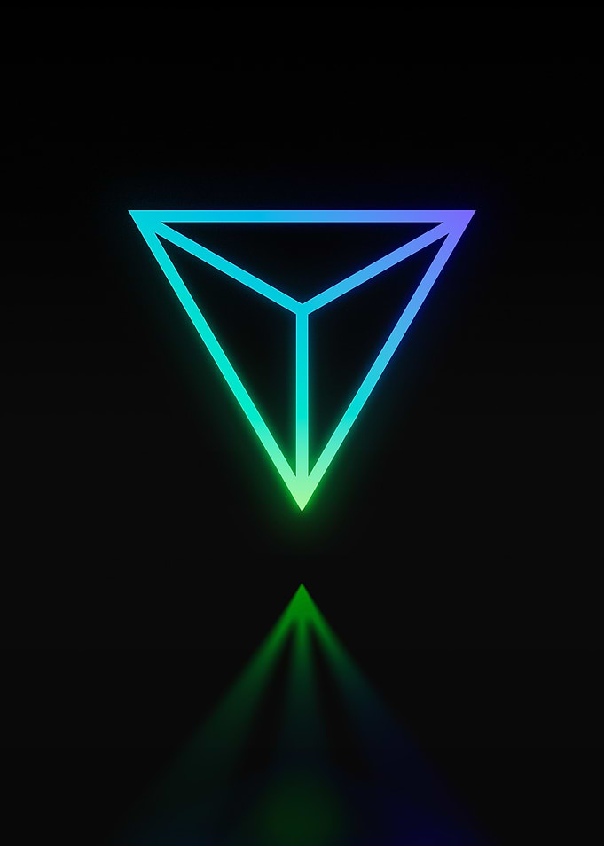 Neon Geometric Glyph Sign