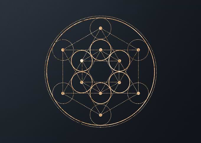 Gold Geometric Glyph Sign