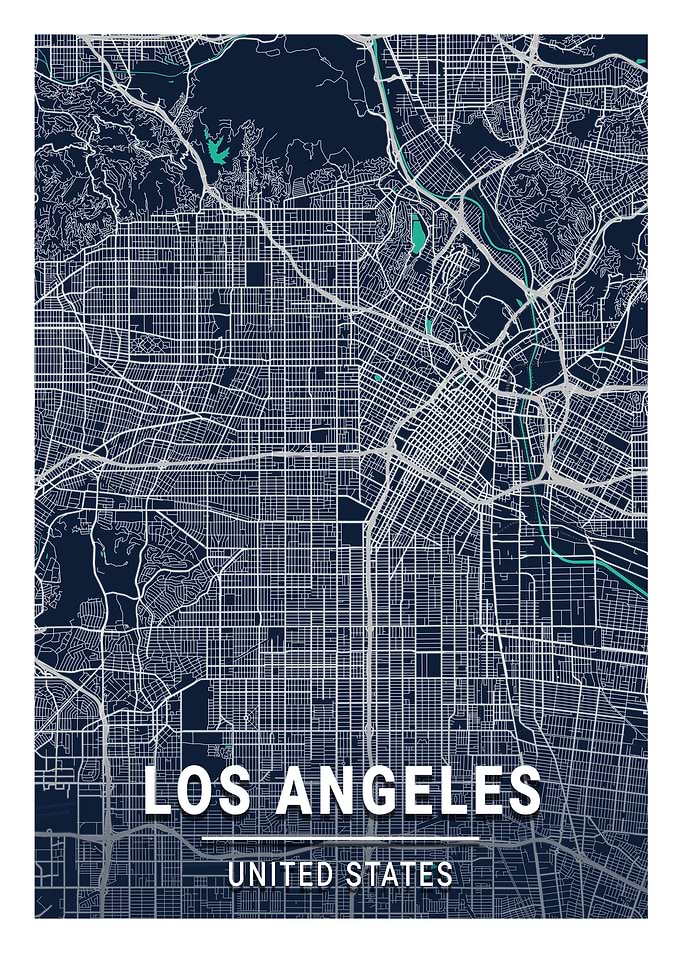 Los Angeles City Map USA