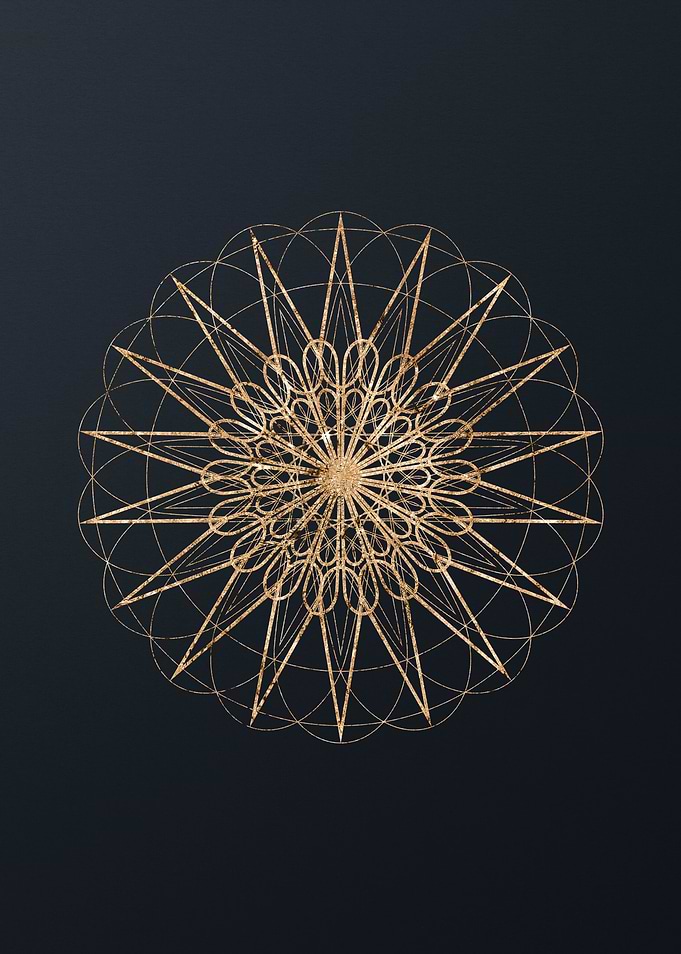Gold Glyphs Mandalas Rune