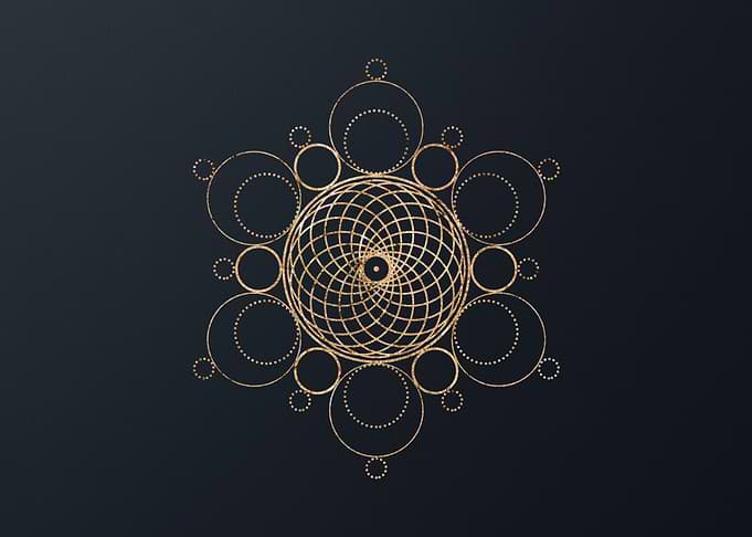 Gold Geometric Glyph Sign