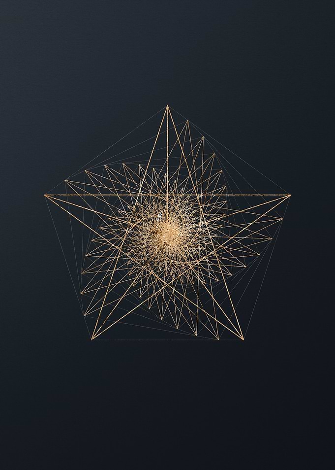 Gold Geometric Glyph Sign