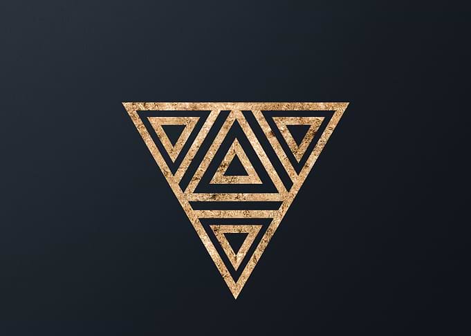Gold Geometric Glyph Sign