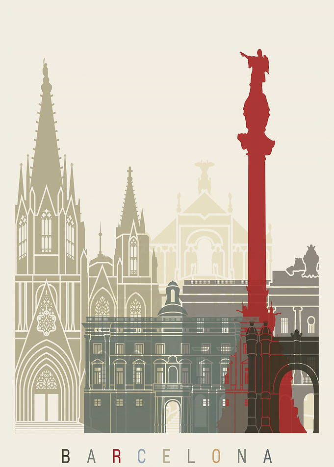 Barcelona skyline poster