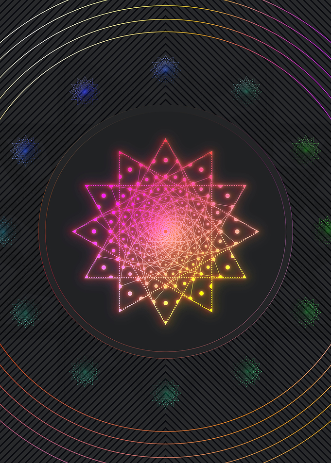 Neon Sacred Geometry Glyph