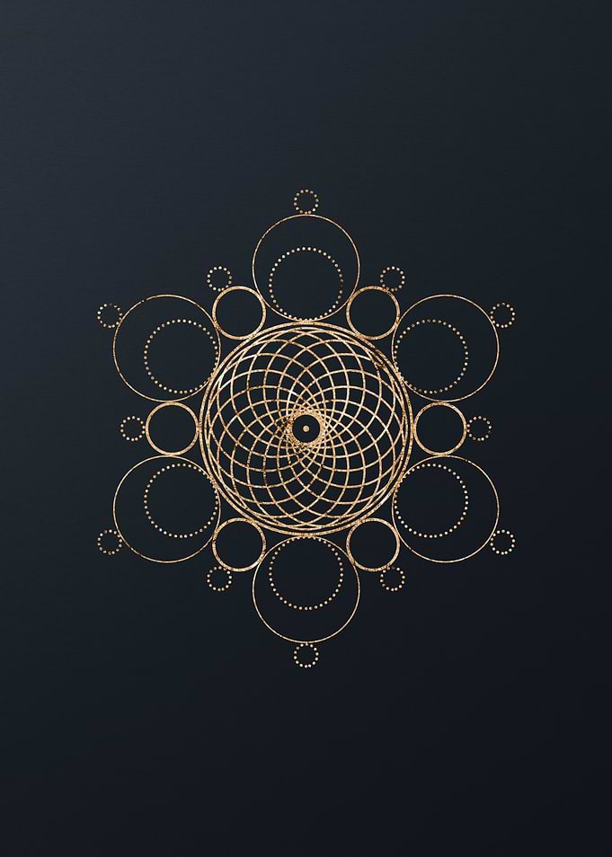 Gold Geometric Glyph Sign