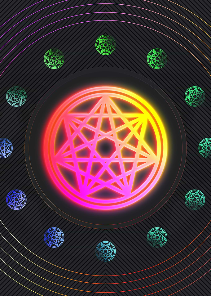 Neon Glyph Mandala Rune