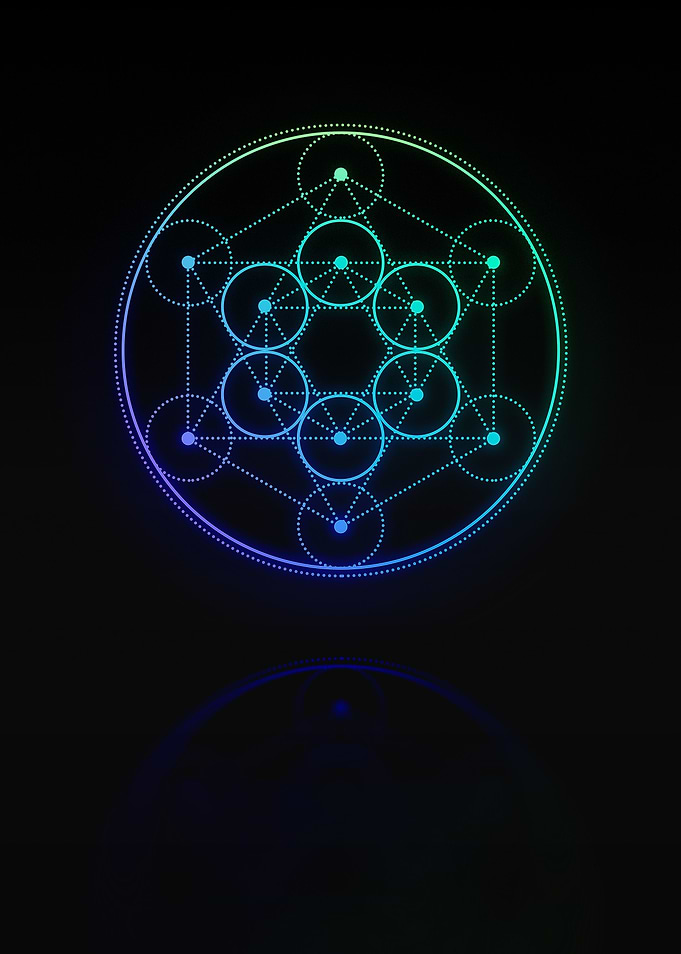 Neon Geometric Glyph Sign