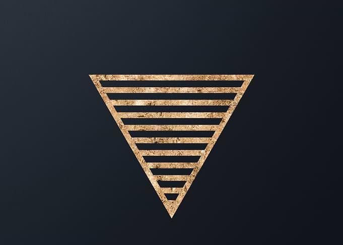 Gold Geometric Glyph Sign