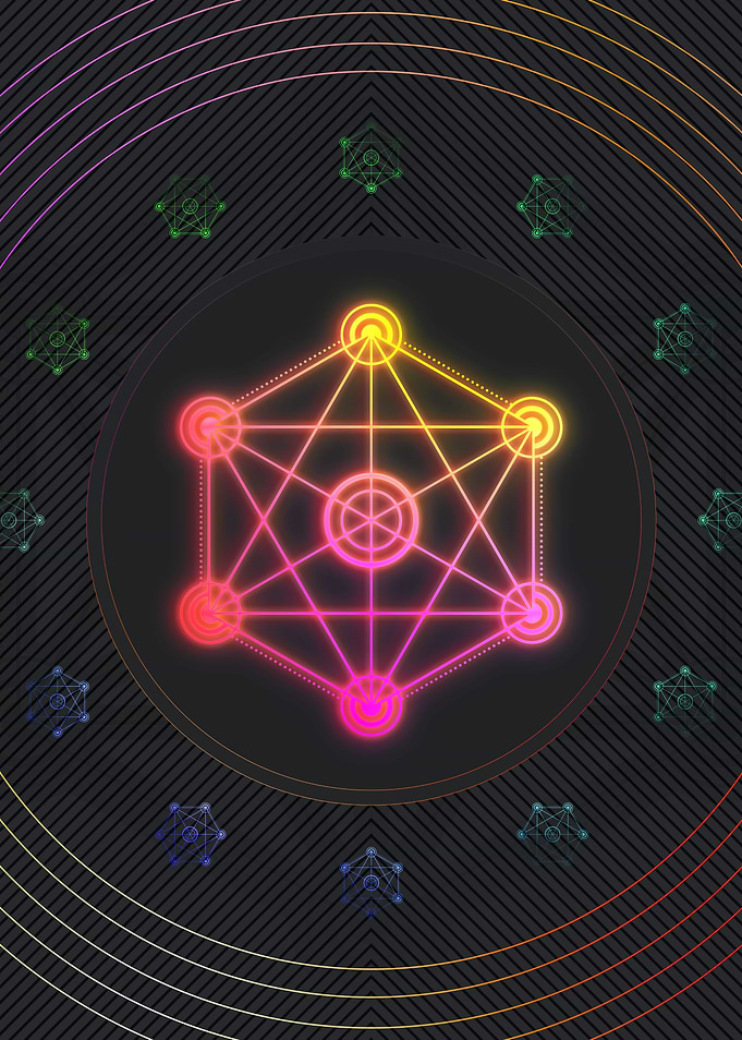 Pink Neon Sacred Geometry