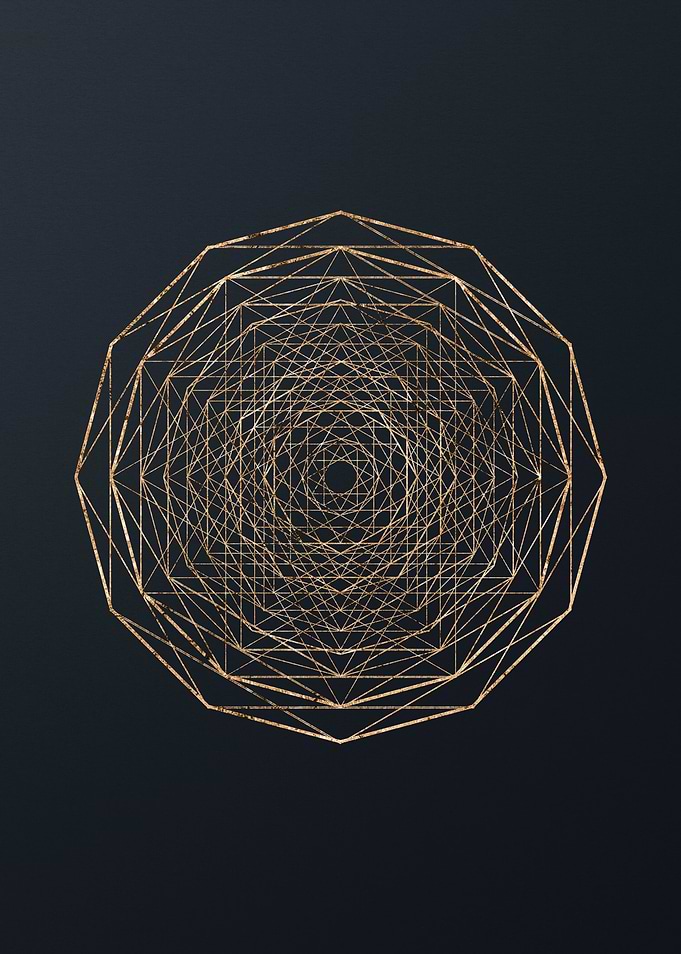Gold Glyphs Mandalas Rune