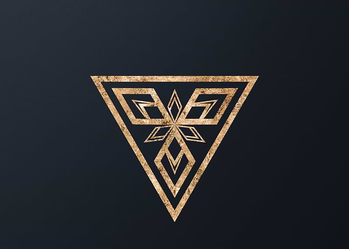 Gold Geometric Glyph Rune