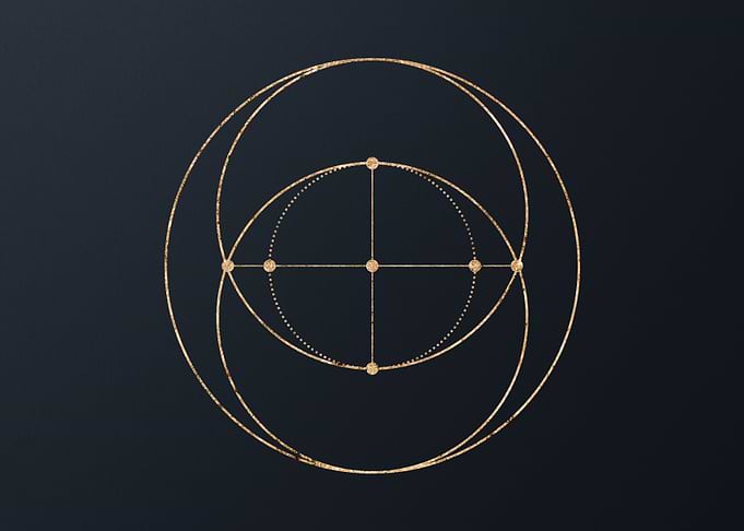 Gold Geometric Glyph Rune