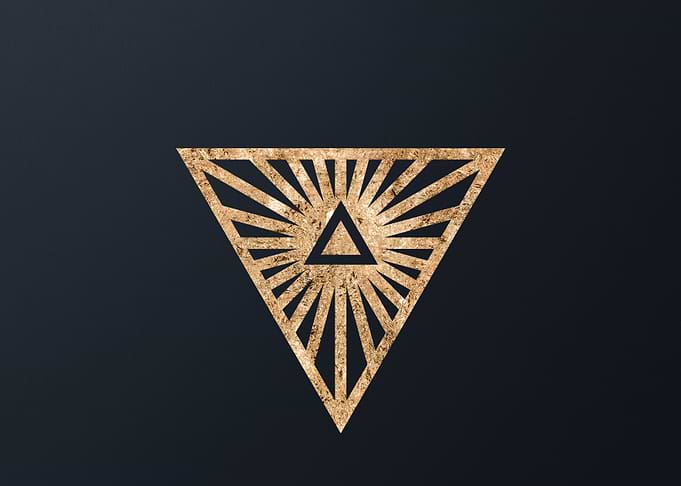 Gold Geometric Glyph Sign