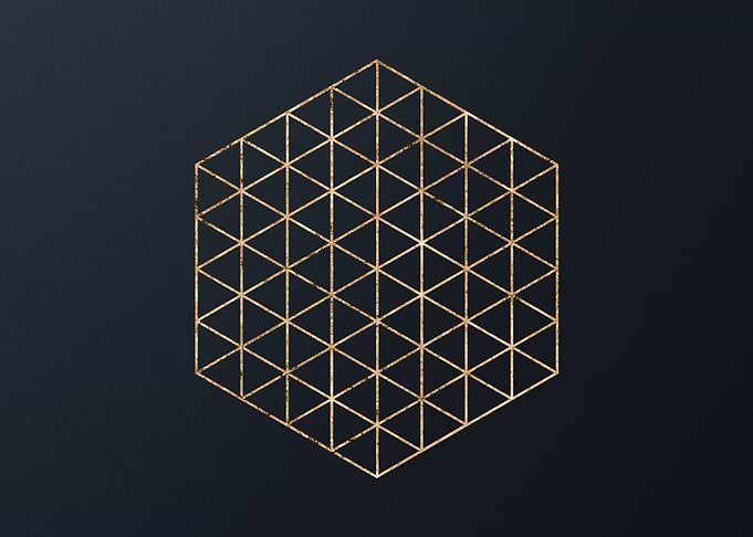 Gold Geometric Glyph Sign