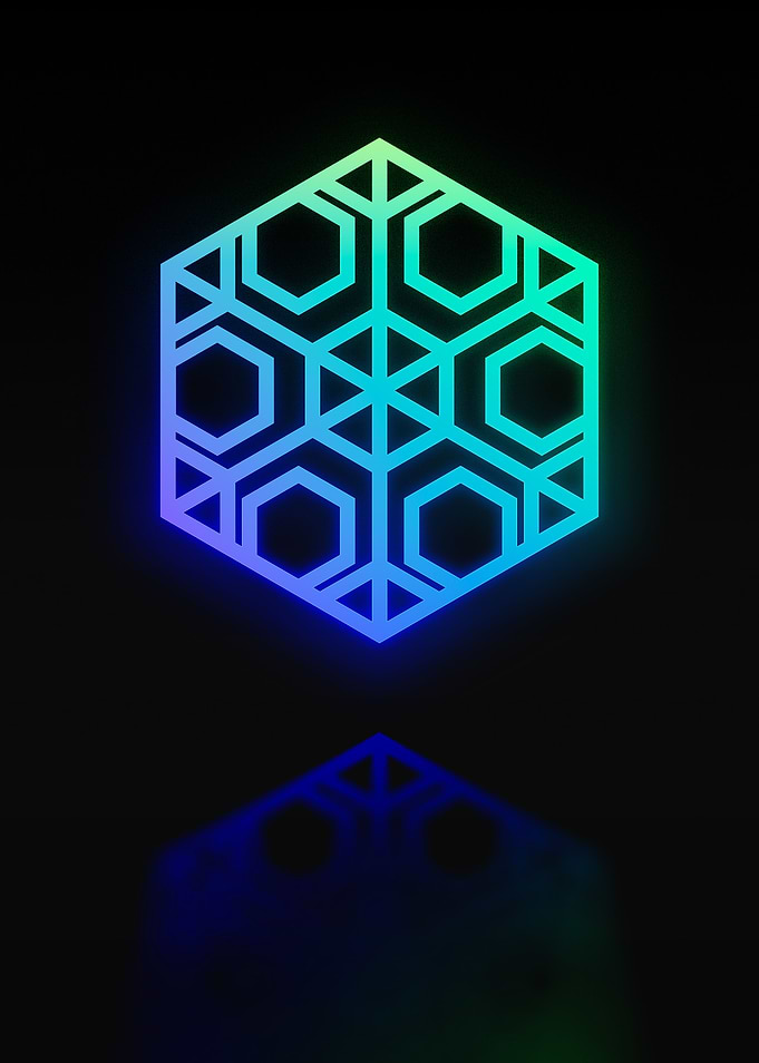 Neon Geometric Glyph Sign