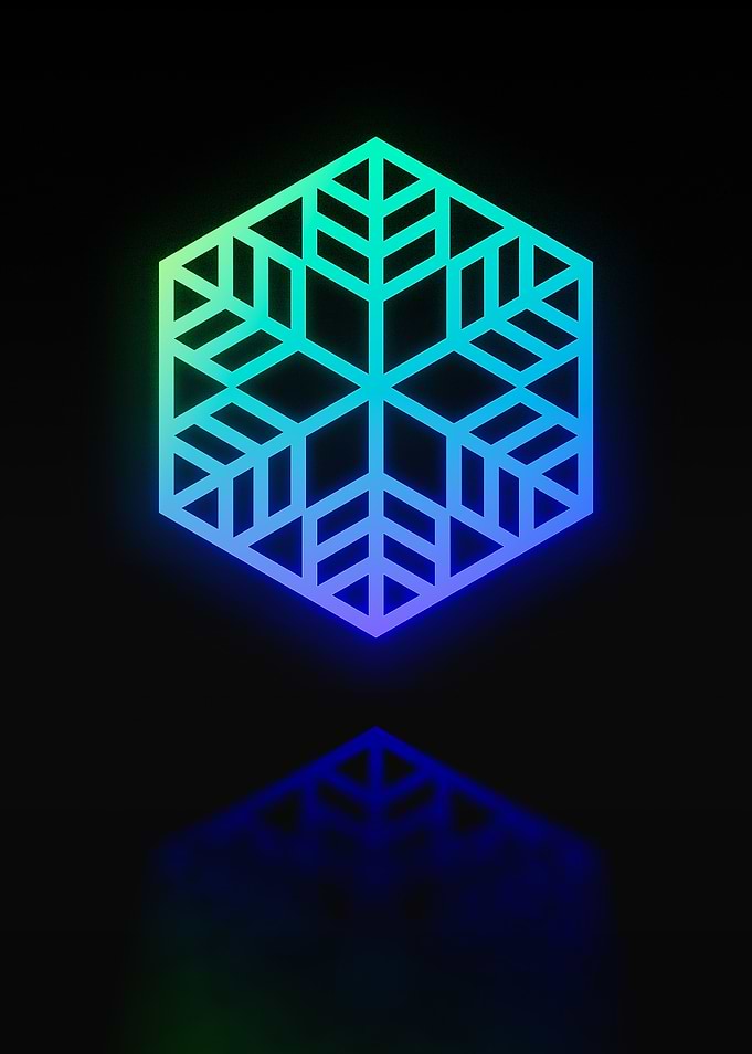 Neon Geometric Glyph Sign
