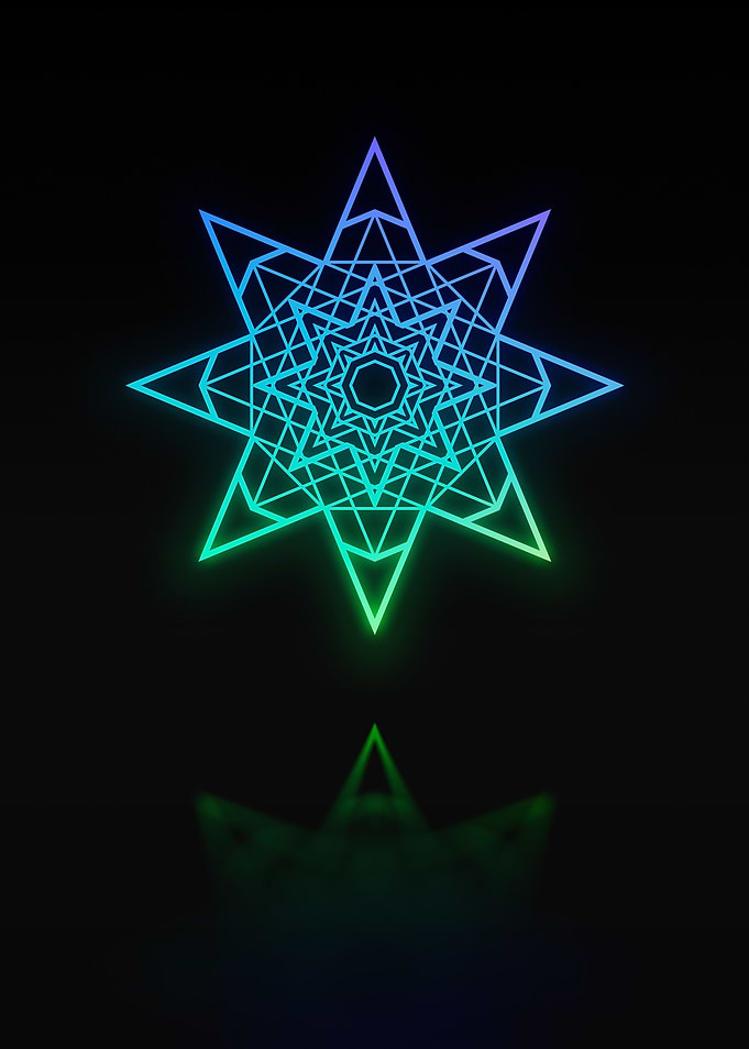 Neon Geometric Glyph Sign