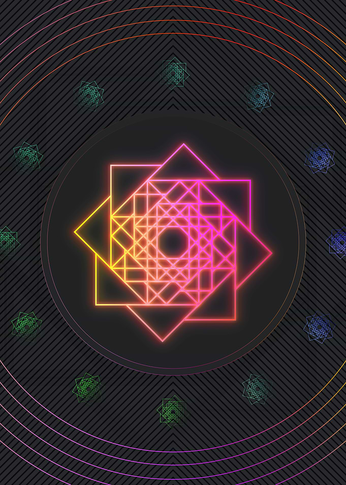 Neon Geometric Glyph Rune