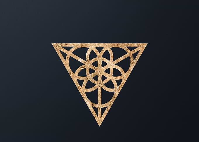 Gold Geometric Glyph Sign