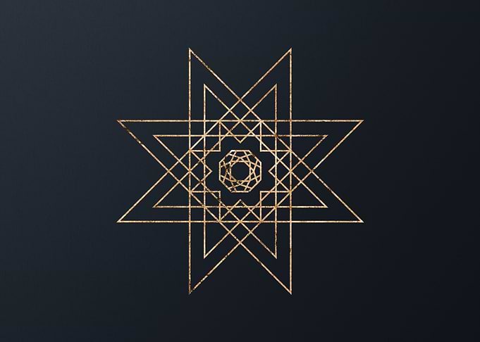 Gold Glyphs Mandalas Rune
