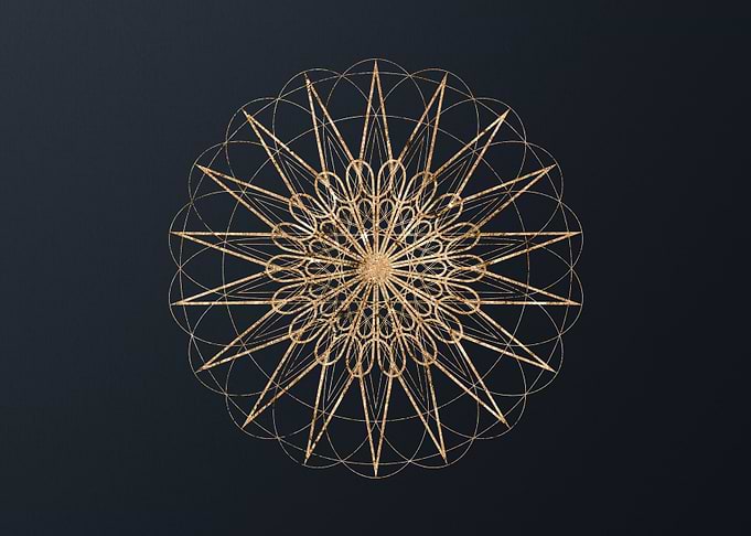 Gold Glyphs Mandalas Rune