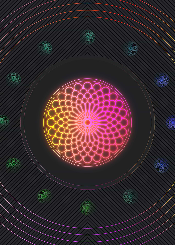Neon Geometric Glyph Rune