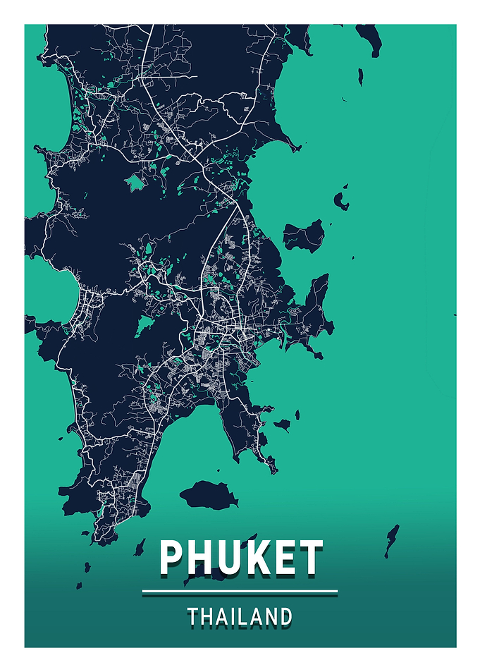 Phuket City Map Thailand
