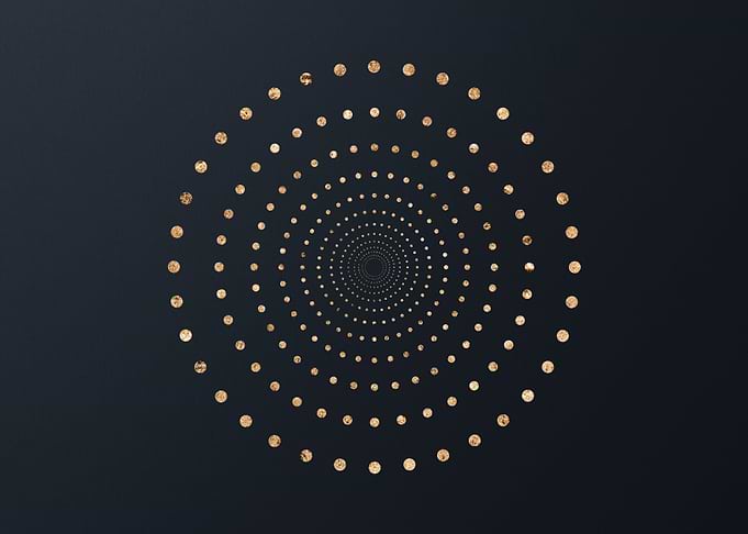 Gold Geometric Glyph Sign