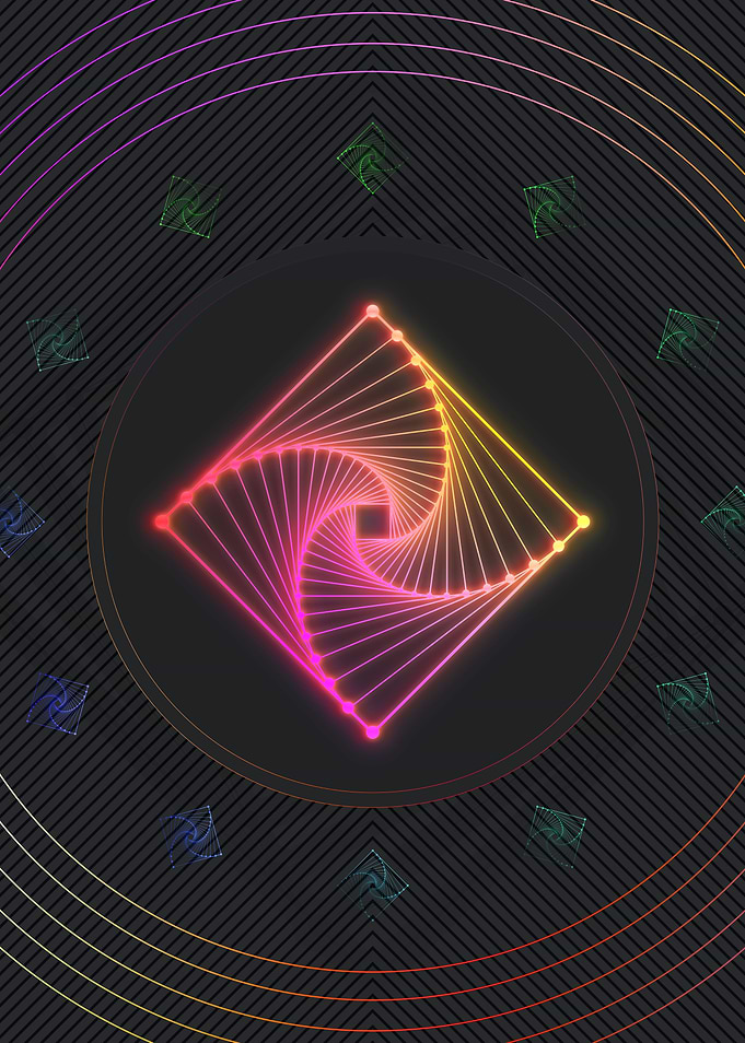 Pink Neon Sacred Geometry