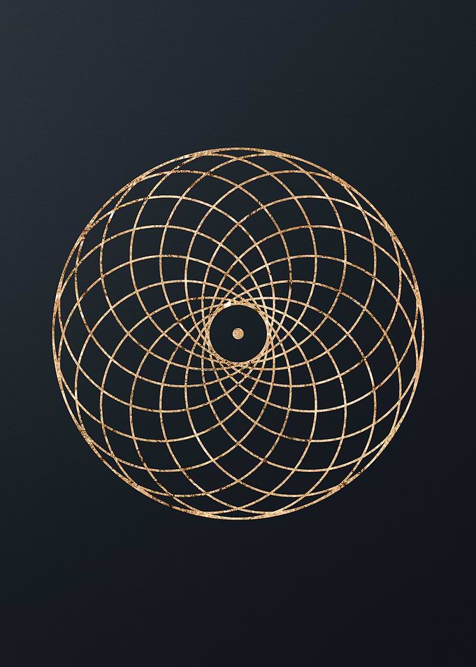 Gold Glyphs Mandalas Rune