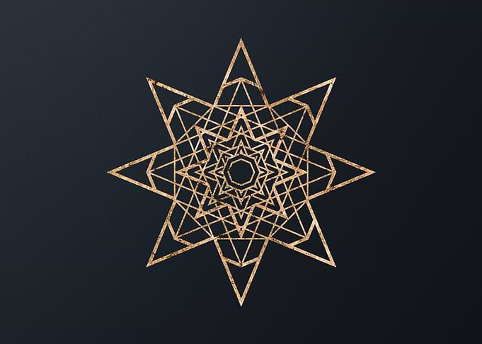 Gold Glyphs Mandalas Rune