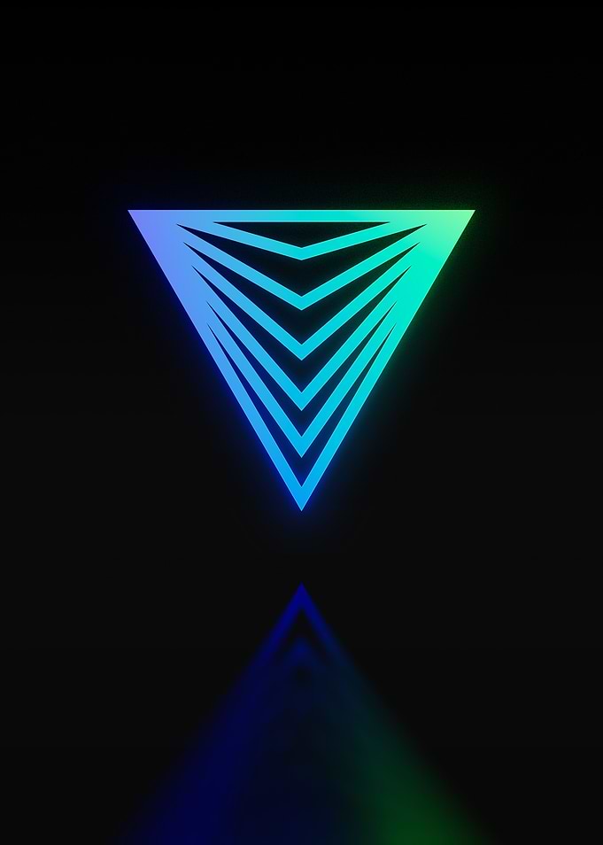Neon Geometric Glyph Sign