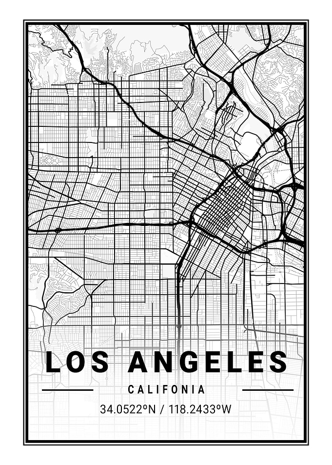 Los Angeles City Map USA